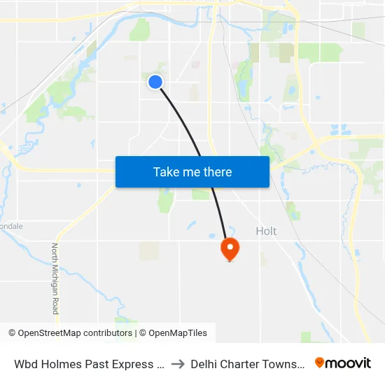 Wbd Holmes Past Express Dr. to Delhi Charter Township map