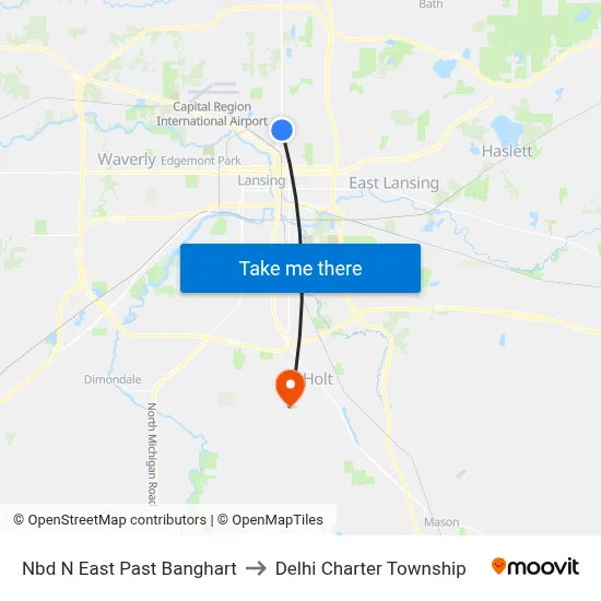 Nbd N East Past Banghart to Delhi Charter Township map