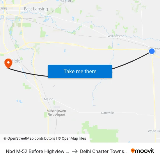 Nbd M-52 Before Highview Rd. to Delhi Charter Township map