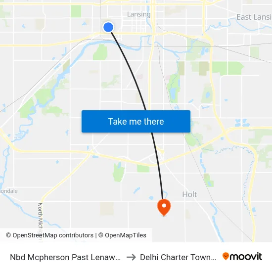 Nbd Mcpherson Past Lenawee St to Delhi Charter Township map