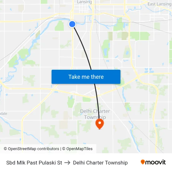 Sbd Mlk Past Pulaski St to Delhi Charter Township map