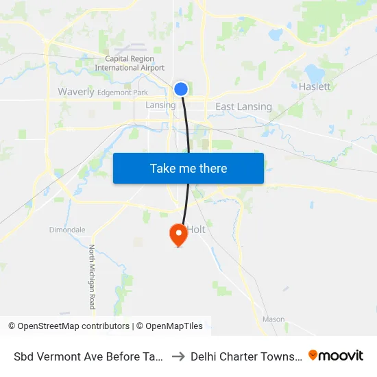 Sbd Vermont Ave Before Taft St to Delhi Charter Township map