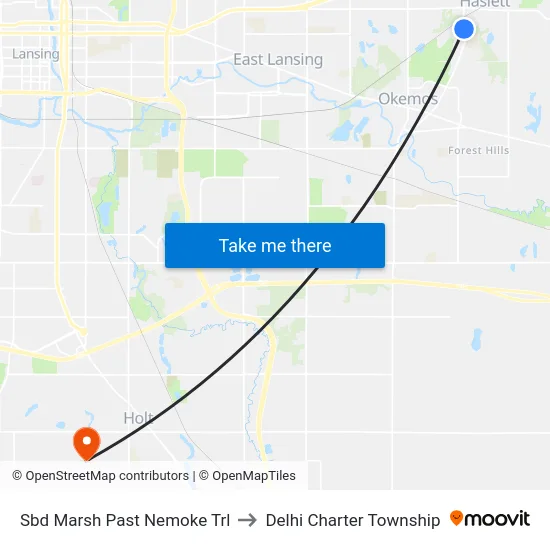 Sbd Marsh Past Nemoke Trl to Delhi Charter Township map