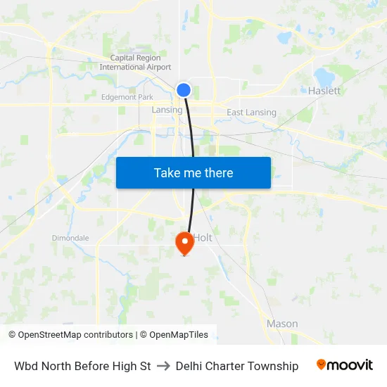 Wbd North Before High St to Delhi Charter Township map