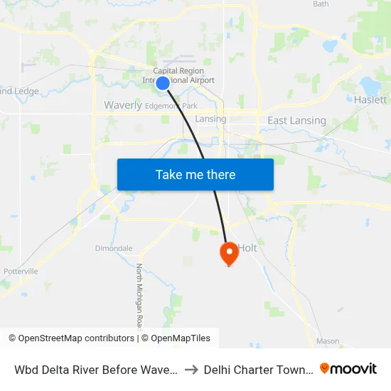 Wbd Delta River Before Waverly Rd to Delhi Charter Township map