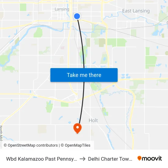 Wbd Kalamazoo Past Pennsylvania to Delhi Charter Township map