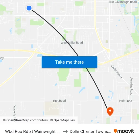 Wbd Reo Rd at Wainwright Ave to Delhi Charter Township map