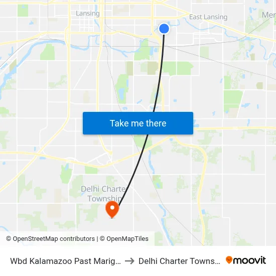 Wbd Kalamazoo Past Marigold to Delhi Charter Township map