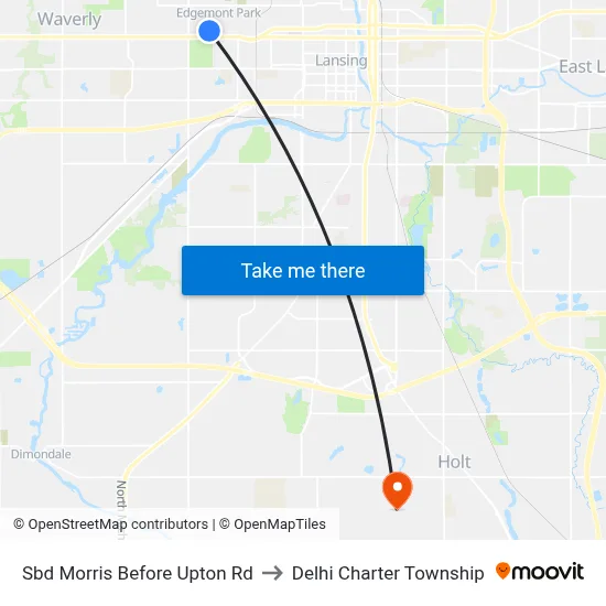 Sbd Morris Before Upton Rd to Delhi Charter Township map