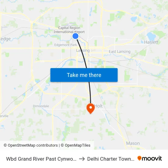 Wbd Grand River Past Cynwood St to Delhi Charter Township map