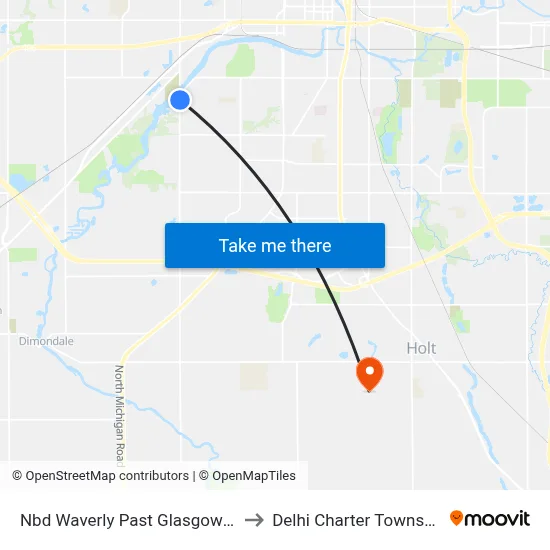 Nbd Waverly Past Glasgow Dr to Delhi Charter Township map