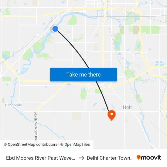 Ebd Moores River Past Waverly Rd to Delhi Charter Township map