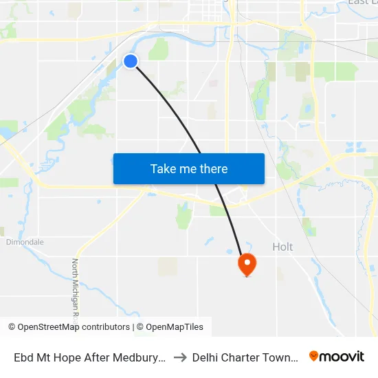 Ebd Mt Hope After Medbury Ave to Delhi Charter Township map
