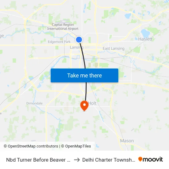 Nbd Turner Before Beaver St to Delhi Charter Township map