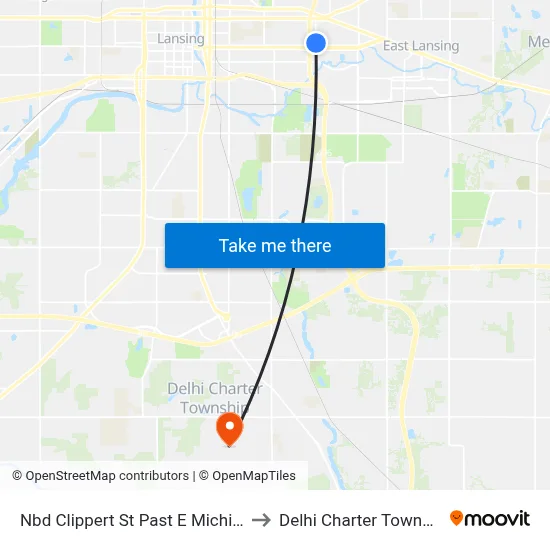 Nbd Clippert St Past E Michigan to Delhi Charter Township map