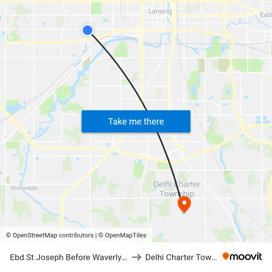 Ebd St Joseph Before Waverly (Store) to Delhi Charter Township map