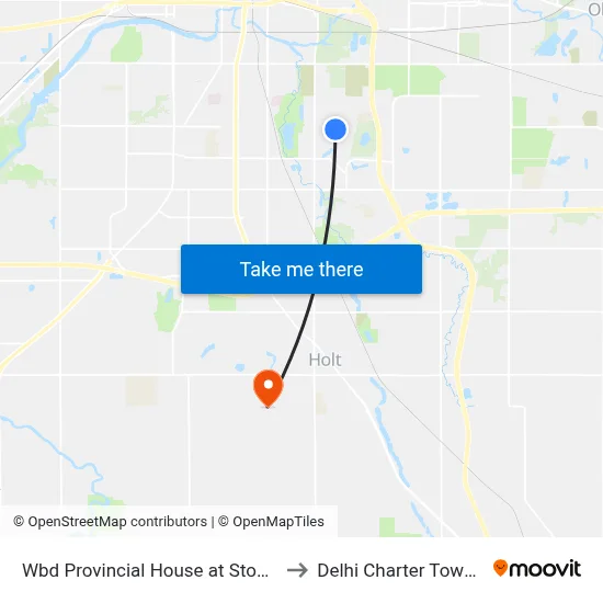 Wbd Provincial House at Stoneleigh to Delhi Charter Township map