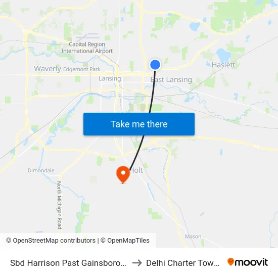 Sbd Harrison Past Gainsborough Dr to Delhi Charter Township map