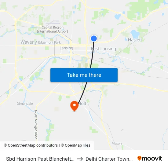 Sbd Harrison Past Blanchette Dr to Delhi Charter Township map