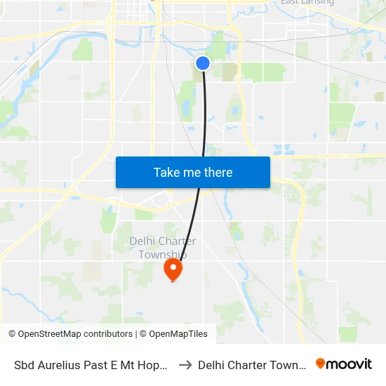 Sbd Aurelius Past E Mt Hope Ave to Delhi Charter Township map