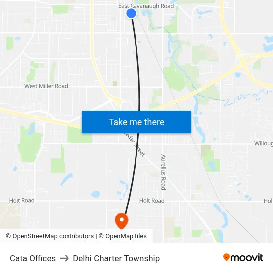 Cata Offices to Delhi Charter Township map