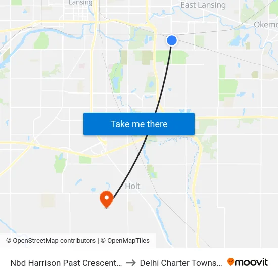 Nbd Harrison Past Crescent Rd to Delhi Charter Township map