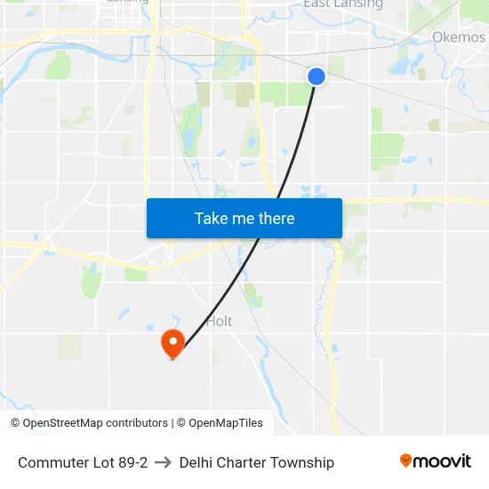 Commuter Lot 89-2 to Delhi Charter Township map