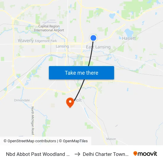 Nbd Abbot Past Woodland Pass to Delhi Charter Township map