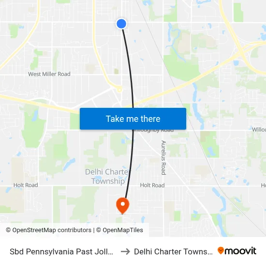 Sbd Pennsylvania Past Jolly Rd to Delhi Charter Township map