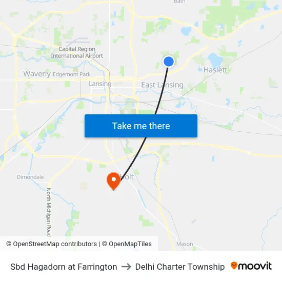 Sbd Hagadorn at Farrington to Delhi Charter Township map