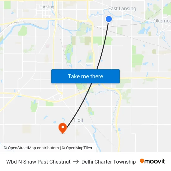 Wbd N Shaw Past Chestnut to Delhi Charter Township map