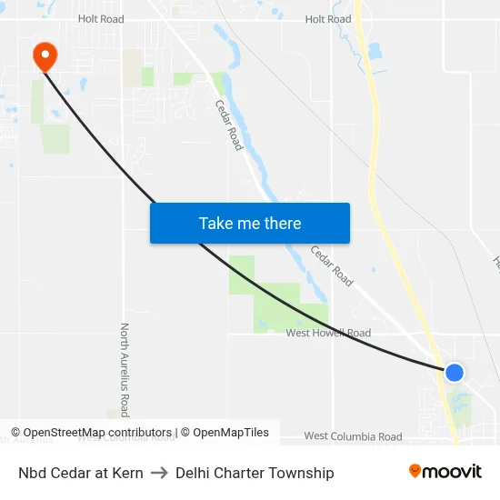 Nbd Cedar at Kern to Delhi Charter Township map