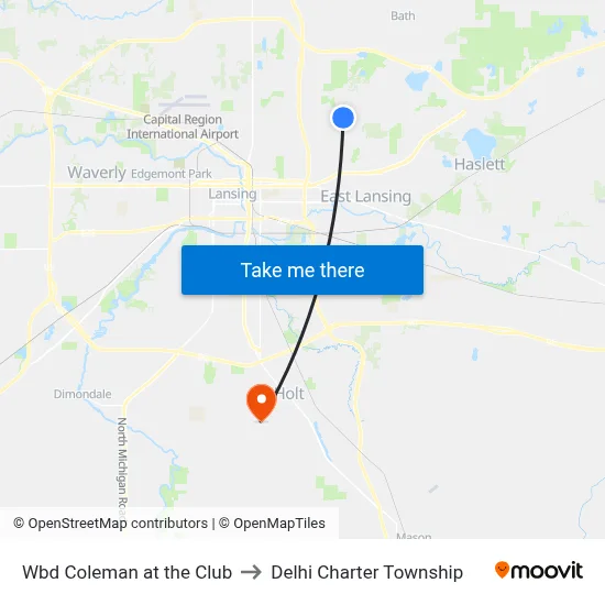 Wbd Coleman at the Club to Delhi Charter Township map