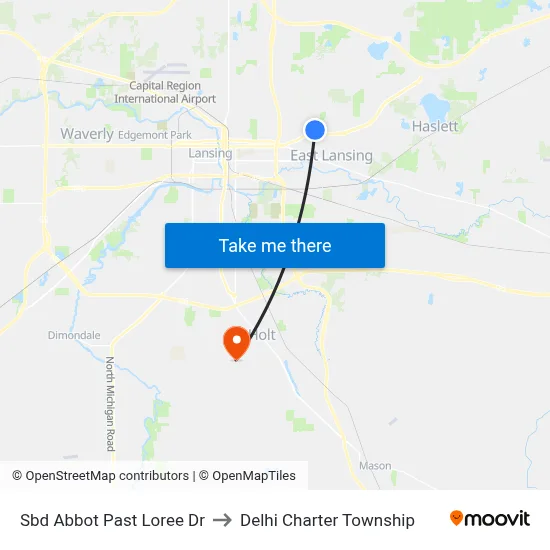 Sbd Abbot Past Loree Dr to Delhi Charter Township map