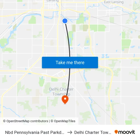 Nbd Pennsylvania Past Parkdale Ave to Delhi Charter Township map