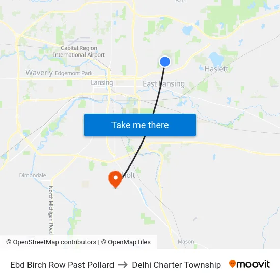 Ebd Birch Row Past Pollard to Delhi Charter Township map