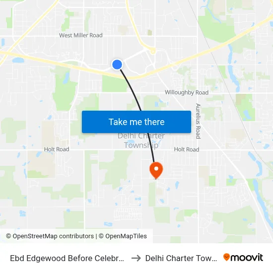 Ebd Edgewood Before Celebration Dr to Delhi Charter Township map
