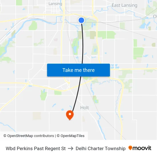 Wbd Perkins Past Regent St to Delhi Charter Township map