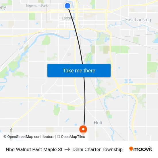 Nbd Walnut Past Maple St to Delhi Charter Township map