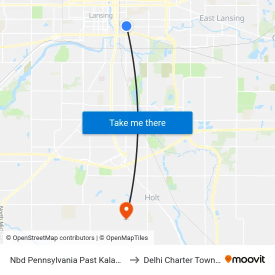 Nbd Pennsylvania Past Kalamazoo to Delhi Charter Township map