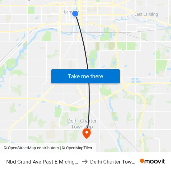 Nbd Grand Ave Past E Michigan Ave to Delhi Charter Township map
