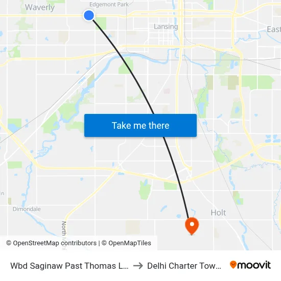 Wbd Saginaw Past Thomas L Pkwy to Delhi Charter Township map