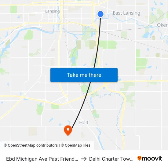 Ebd Michigan Ave Past Friendship Cl to Delhi Charter Township map