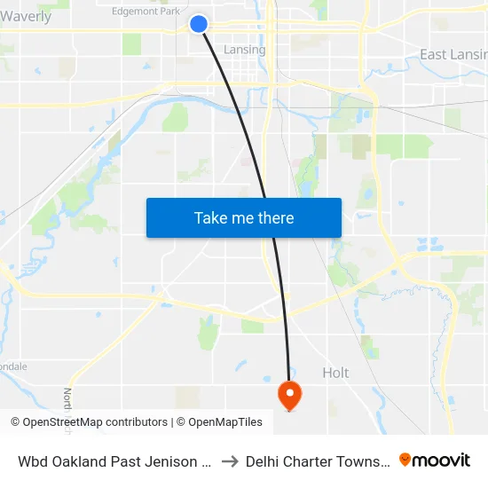 Wbd Oakland Past Jenison Ave to Delhi Charter Township map