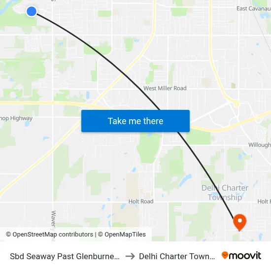 Sbd Seaway Past Glenburne Blvd to Delhi Charter Township map