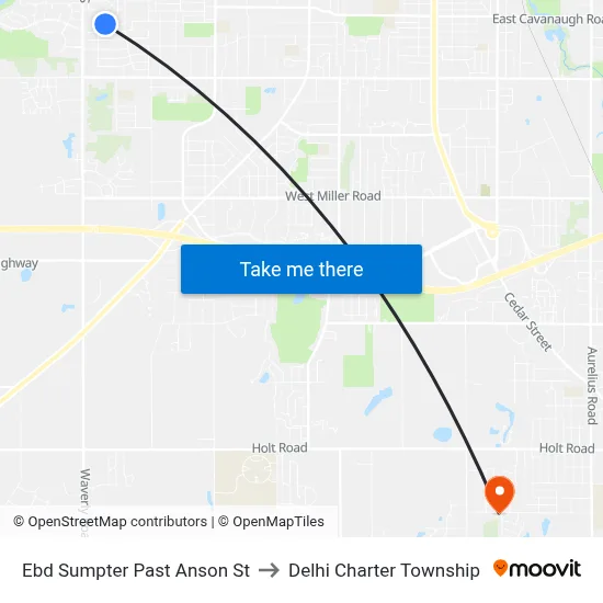 Ebd Sumpter Past Anson St to Delhi Charter Township map