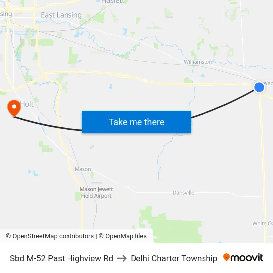 Sbd M-52 Past Highview Rd to Delhi Charter Township map