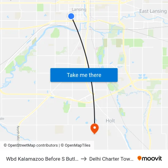 Wbd Kalamazoo Before S Butler Blvd to Delhi Charter Township map