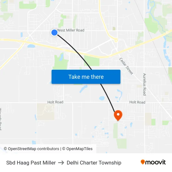 Sbd Haag Past Miller to Delhi Charter Township map