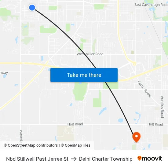 Nbd Stillwell Past Jerree St to Delhi Charter Township map
